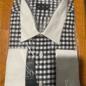 Sean John Monochrome Checkered Dress Shirt